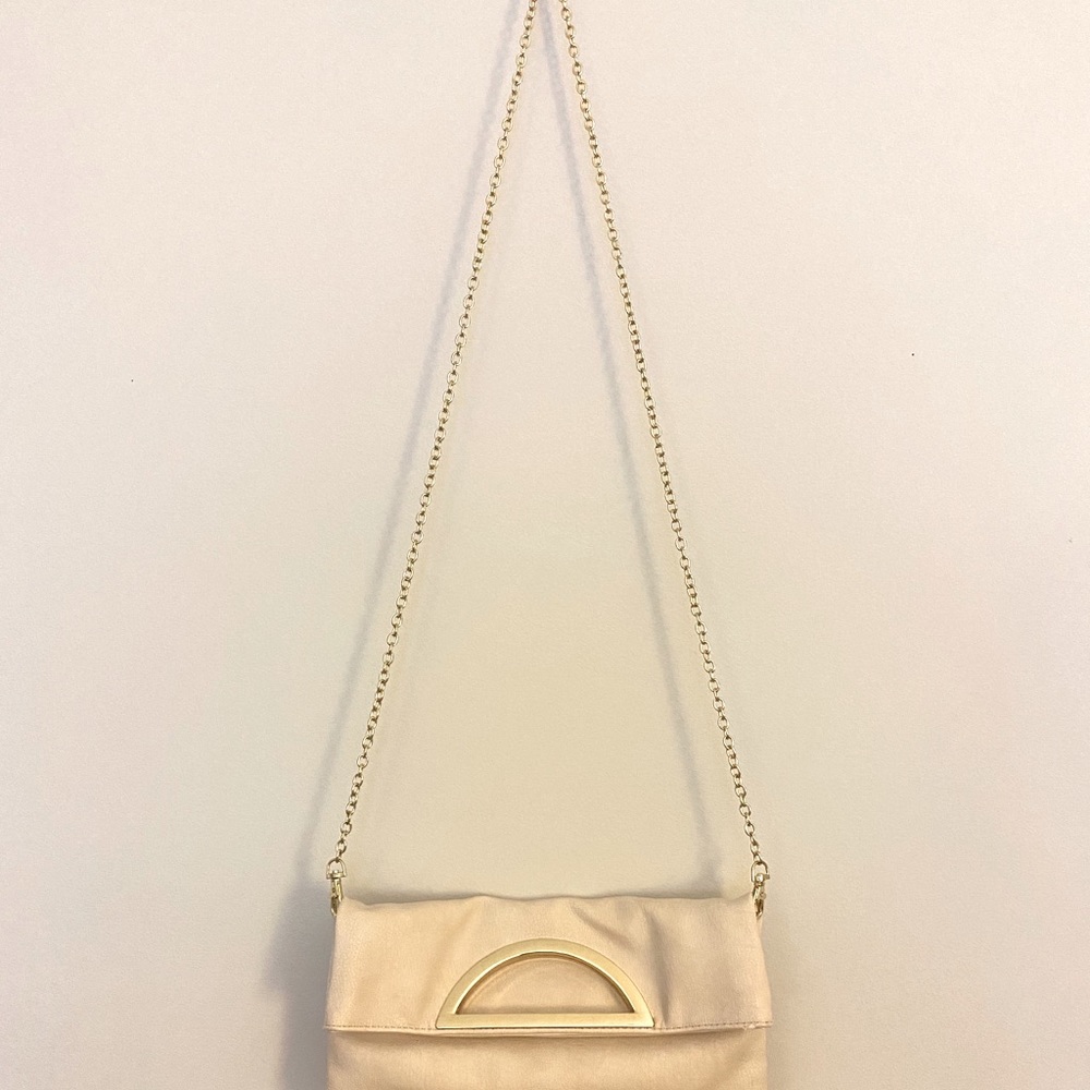 White/Gold Handbag w/ Strap